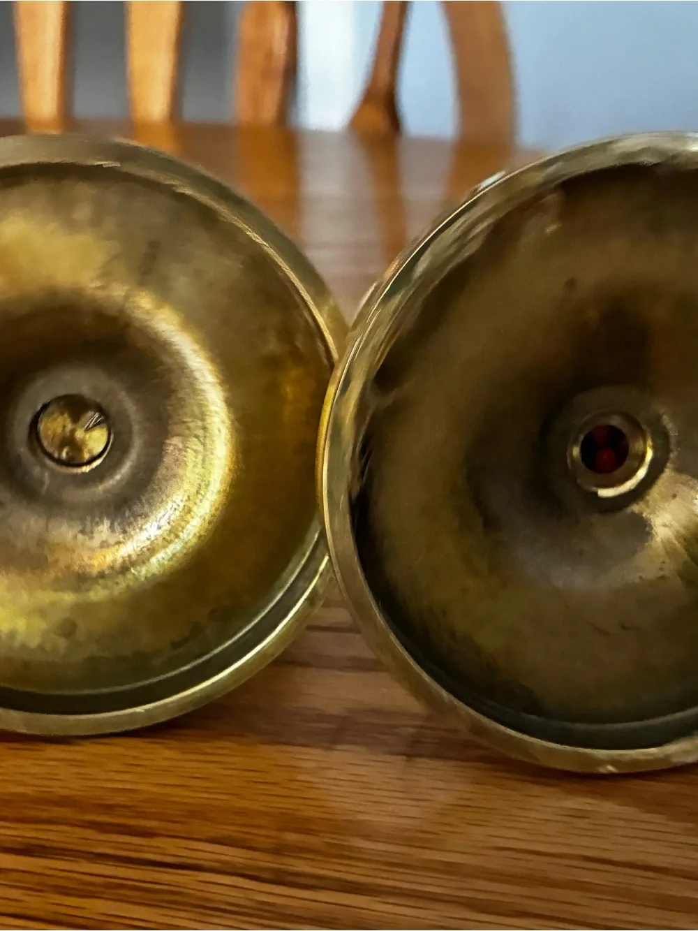 Gold Brass Candlestick Pair - Elegant Home Accents